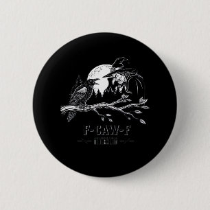 F-Caw-F Crow Halloween Witch F-Caw-F 6 Cm Round Badge