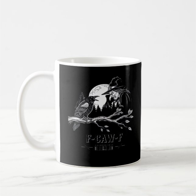 F-Caw-F Crow Halloween Witch F-Caw-F Coffee Mug (Left)