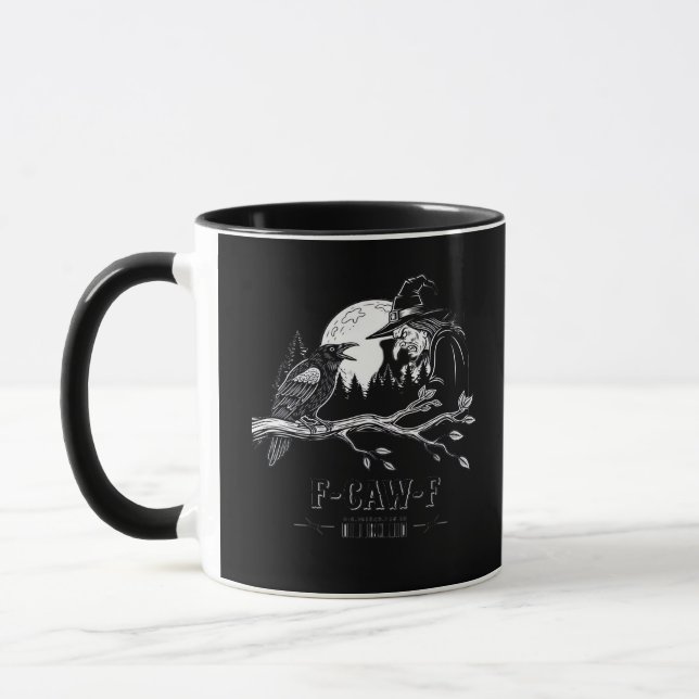 F-Caw-F Crow Halloween Witch F-Caw-F Mug (Left)