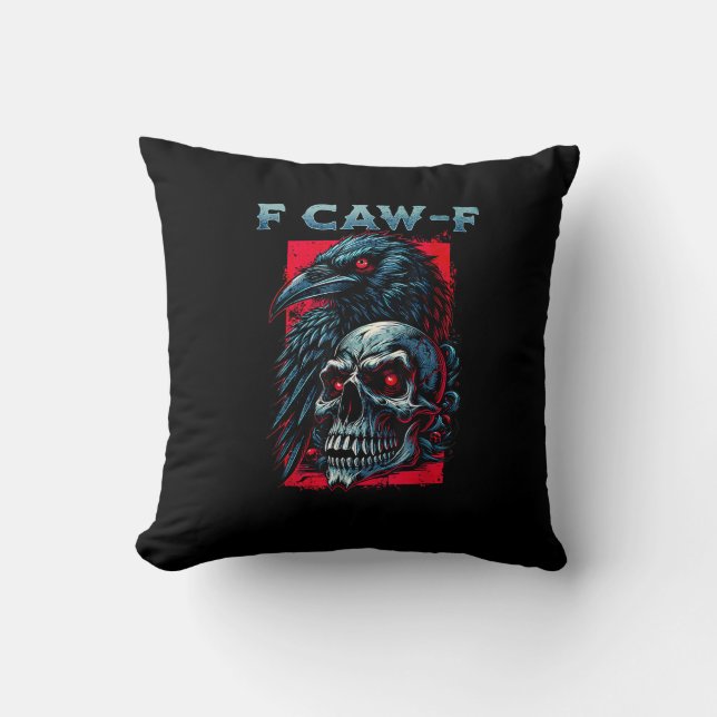 F-Caw-F Crow Humorous Graphic Cushion (Front)