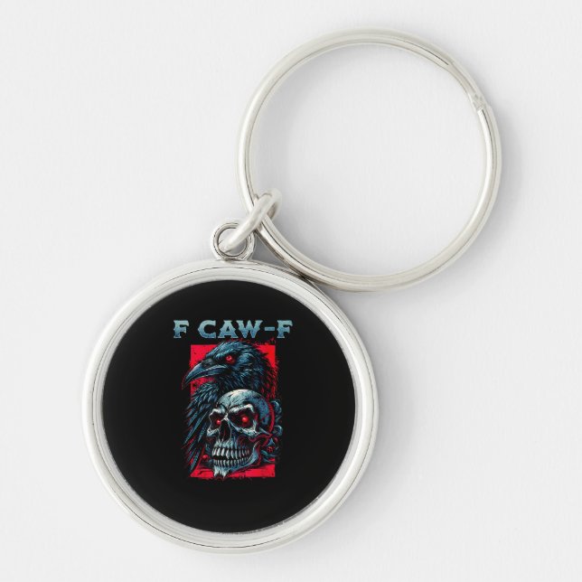 F-Caw-F Crow Humorous Graphic Key Ring (Front)