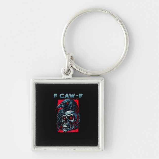 F-Caw-F Crow Humorous Graphic Key Ring (Front)
