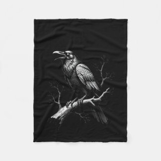 F-caw-f crow humour dark bird meme raven gothic fleece blanket