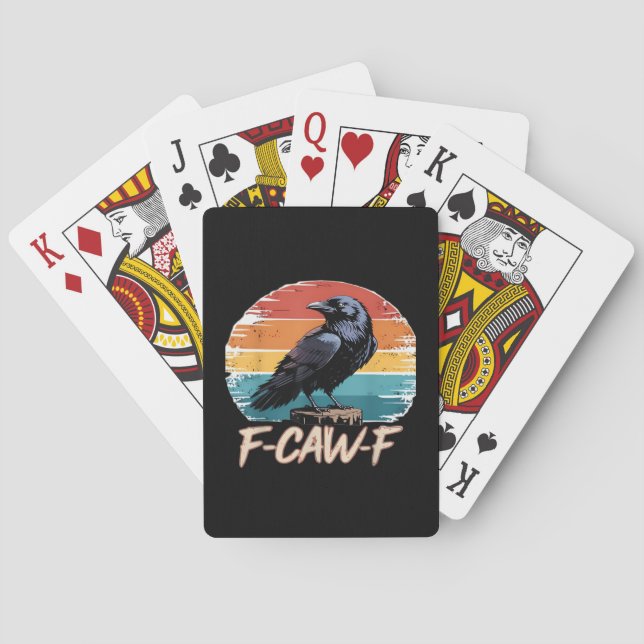 F-Caw-F Crow Humour Funny Gothic Retro Classic Playing Cards (Back)