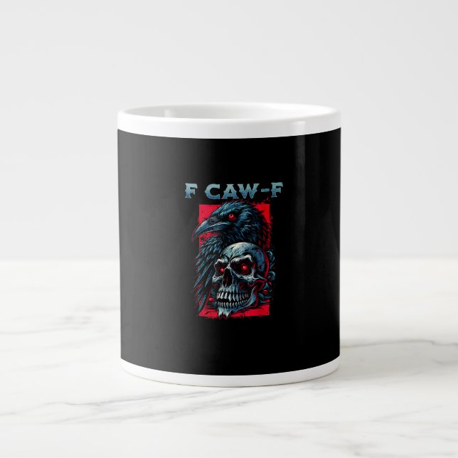 F-Caw-F Crow Humourous Graphic Large Coffee Mug (Front)