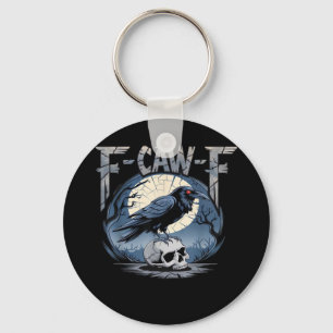 F-Caw-F Crow Moonlit Raven Classic Key Ring