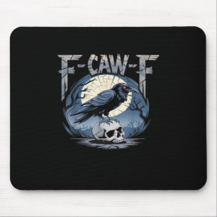 F-Caw-F Crow Moonlit Raven Classic Mouse Pad
