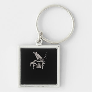 F-Caw-F Crow Pun Funny Bird Cawing Grunge Back Tri Key Ring