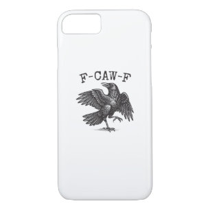 F-Caw-F Crow Pun Funny Bird Cawing Grunge Retro Cl iPhone 8/7 Case