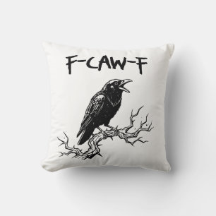 F-Caw-F Crow Raven Pun Cushion