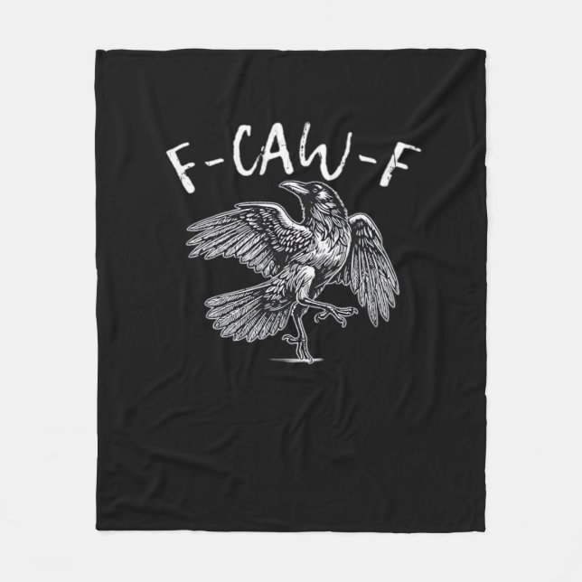 F-Caw-F Crow Retro Classic Fleece Blanket (Front)
