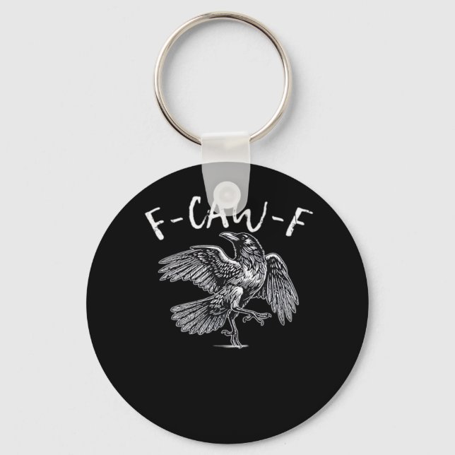 F-Caw-F Crow Retro Classic Key Ring (Front)