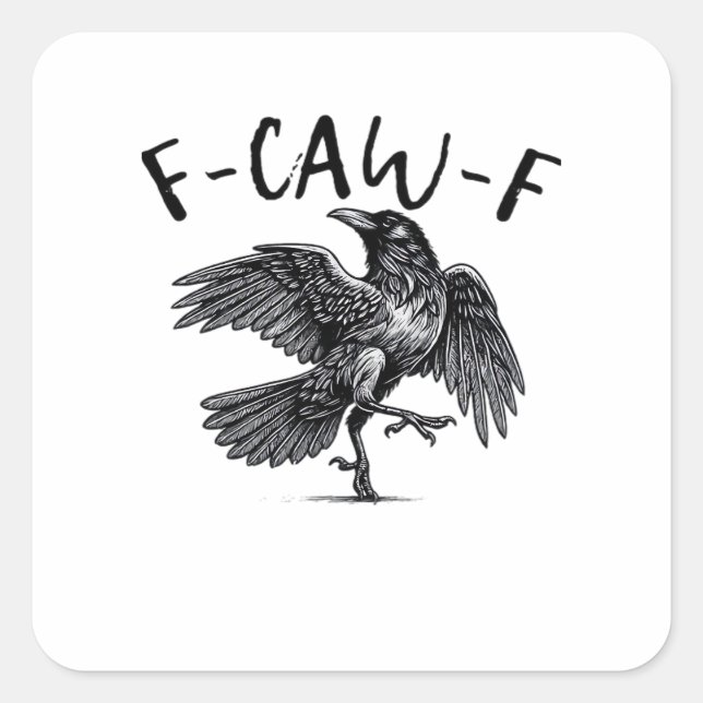 F Caw F Crow Retro Classic Style Square Sticker (Front)