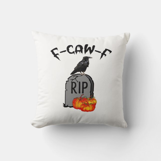 F Caw F Crow Retro Cool Cushion (Front)