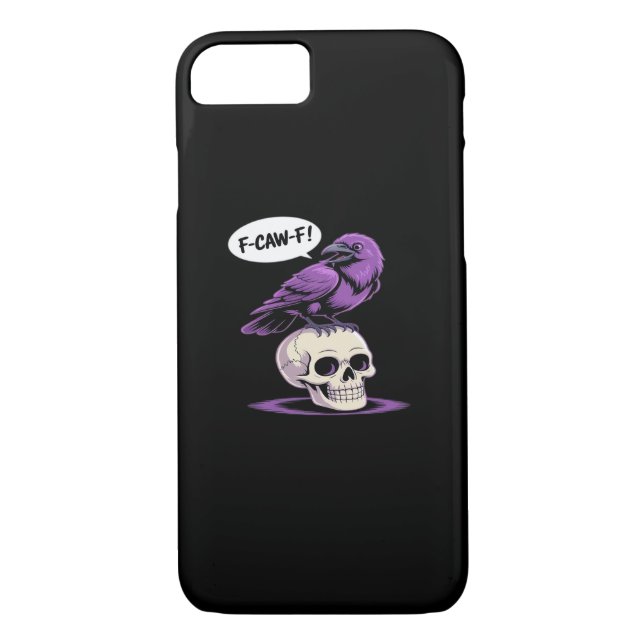 F-Caw-F Crow Skull Halloween Humour Graphic Design Case-Mate iPhone Case (Back)