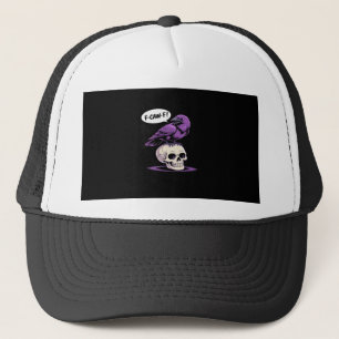 F-Caw-F Crow Skull Halloween Humour Graphic Design Trucker Hat