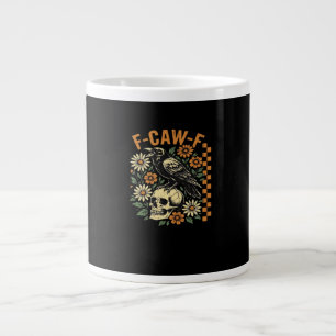 F-Caw-F Crow Vintage Graphic Large Coffee Mug
