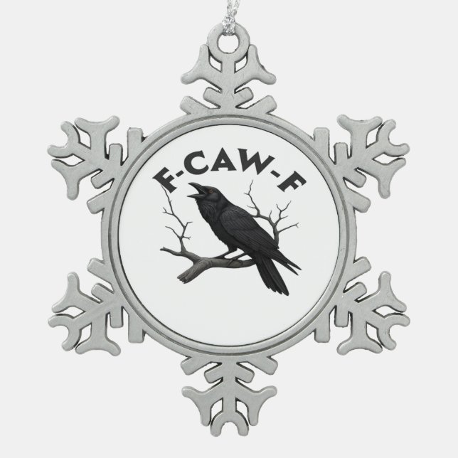 F-Caw-F Essential Creative Style Snowflake Pewter Christmas Ornament (Front)