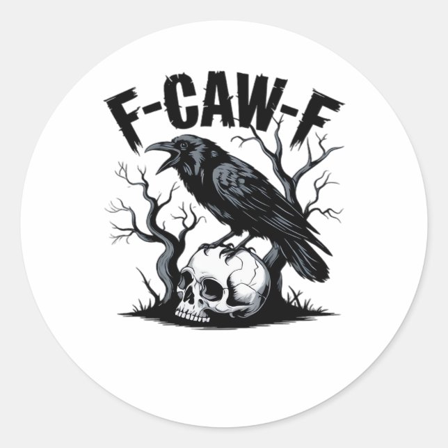 F-Caw-F Essential Minimal Clean Classic Round Sticker (Front)