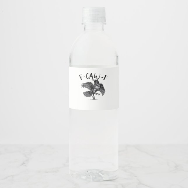 F-Caw-F Essential Retro Classic Water Bottle Label (Front)