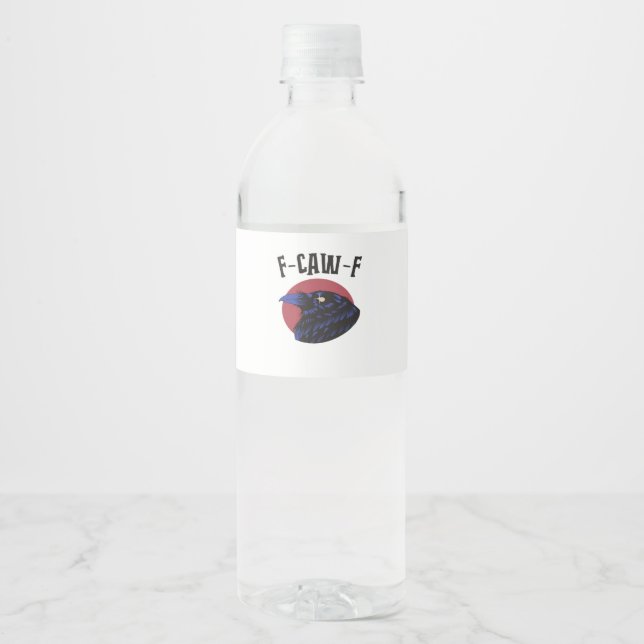 F-Caw-F Essential Retro Graphic Water Bottle Label (Front)