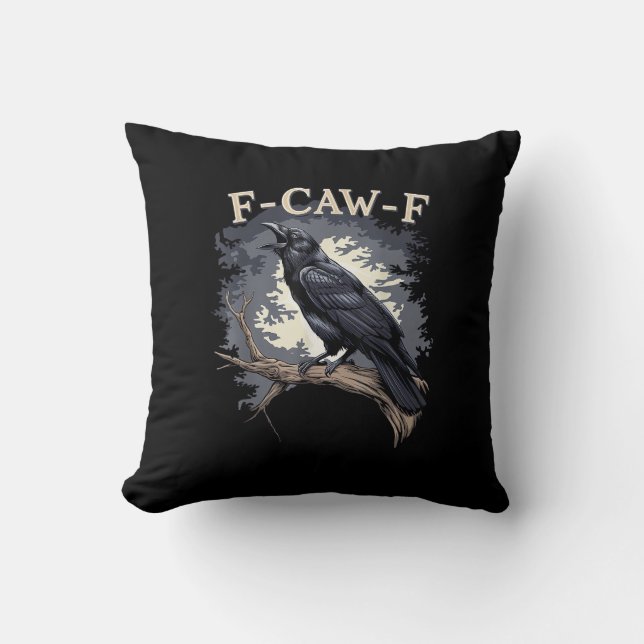 F-Caw-F Funny Bird Crow Creative Casual Cushion (Front)
