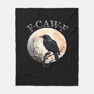 F-Caw-F Funny Bird Moon Minimal Clean Fleece Blanket