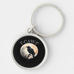 F-Caw-F Funny Bird Moon Minimal Clean Key Ring