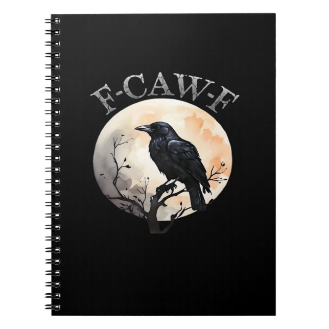 F-Caw-F Funny Bird Moon Minimal Clean Notebook (Front)