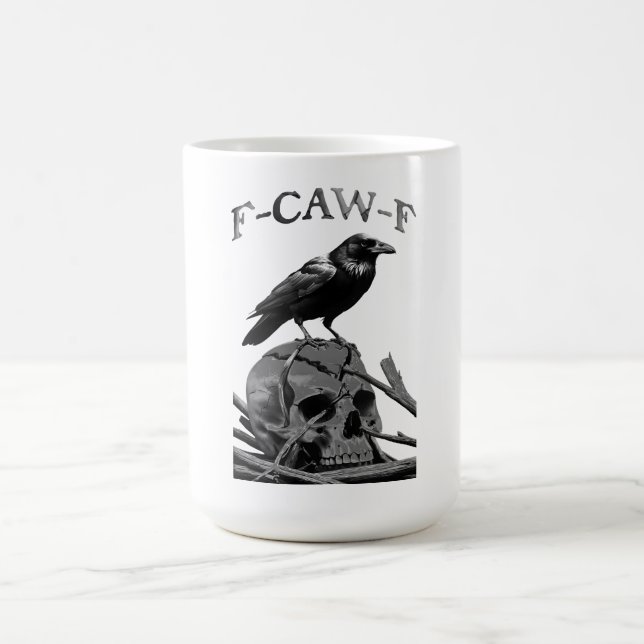 F-Caw-F Funny Black Crow Bird Coffee Mug (Center)