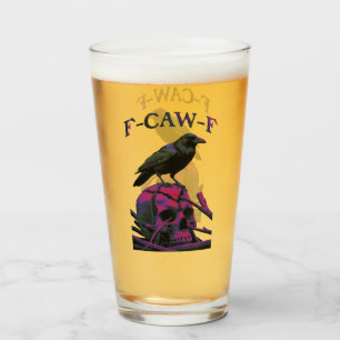 F-Caw-F Funny Black Crow Bird Glass