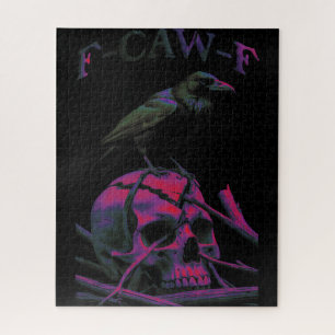 F-Caw-F Funny Black Crow Bird Jigsaw Puzzle