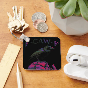 F-Caw-F Funny Black Crow Bird Key Ring