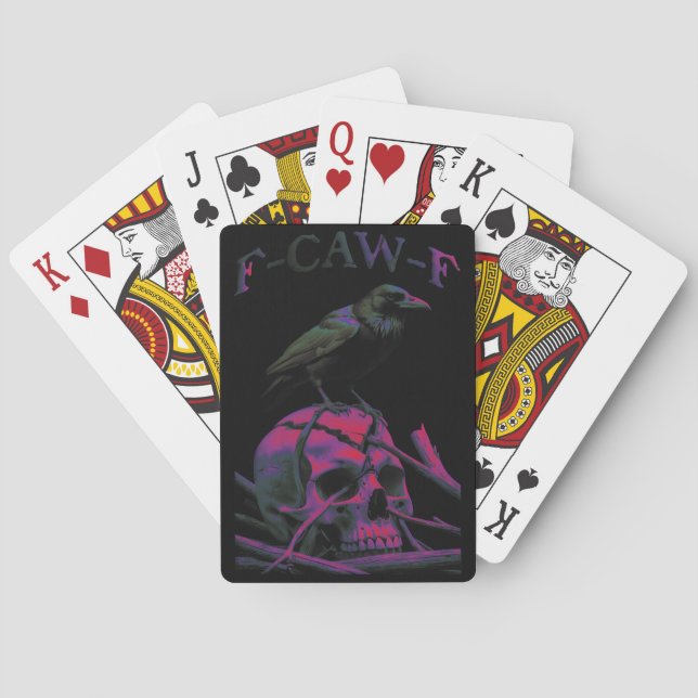 F-Caw-F Funny Black Crow Bird Playing Cards (Back)