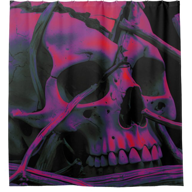 F-Caw-F Funny Black Crow Bird Shower Curtain (Front)