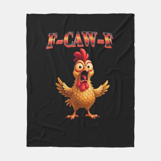 F Caw F Funny Chicken Classic Aesthetic Design Fleece Blanket (Front)