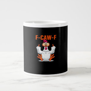 F-Caw-F Funny Chicken Classic Minimal Clean Large Coffee Mug