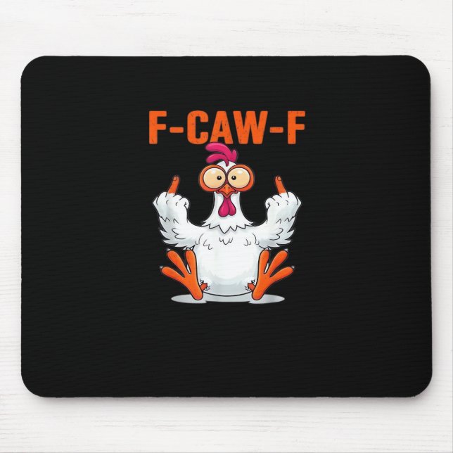 F-Caw-F Funny Chicken Classic Minimal Clean Mouse Pad (Front)