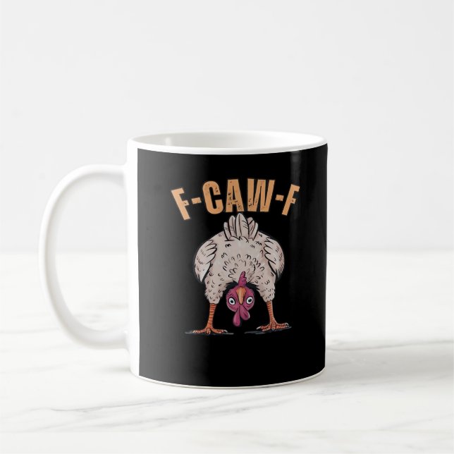 F Caw F Funny Chicken Classic Retro Cool Style Coffee Mug (Left)