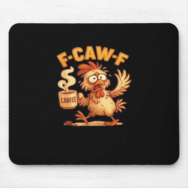 F-Caw-F Funny Chicken Classic Retro Graphic Mouse Pad (Front)