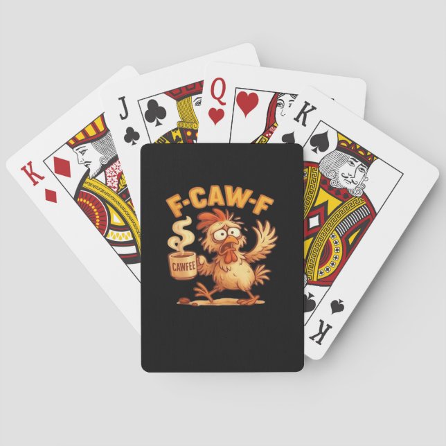 F-Caw-F Funny Chicken Classic Retro Graphic Playing Cards (Back)