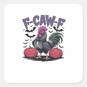 F-Caw-F Funny Chicken Classic Retro Graphic Square Sticker
