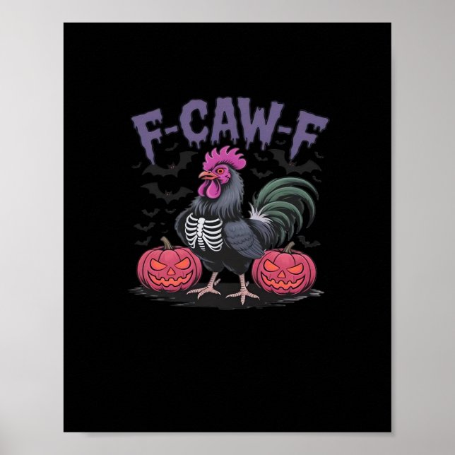 F Caw F Funny Chicken Classic Simple Clean Style Poster (Front)