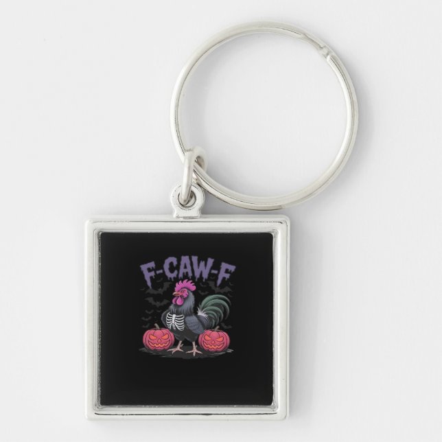 F-Caw-F Funny Chicken Classic Simple Style Key Ring (Front)