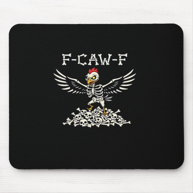 F-Caw-F Funny Chicken Halloween Cool Unique Mouse Pad (Front)