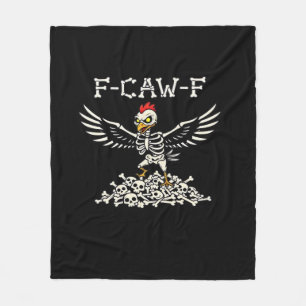 F Caw F Funny Chicken Halloween Cool Unique Style Fleece Blanket