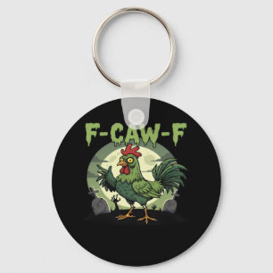 F-Caw-F Funny Chicken Halloween Vintage Classic Key Ring