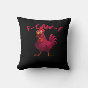 F Caw F Funny Chicken Humor Creative Casual Style Cushion