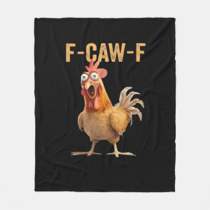 F Caw F Funny Chicken Humor Rooster Meme Classic Fleece Blanket