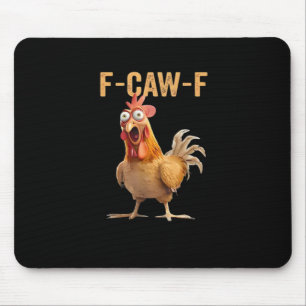 F-Caw-F Funny Chicken Humor Rooster Meme Retro Cla Mouse Pad